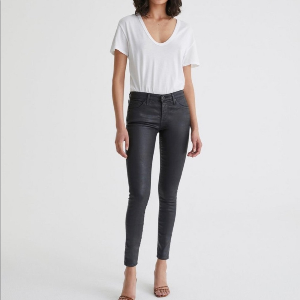 AG Skinny Ankle Leatherette Jeans